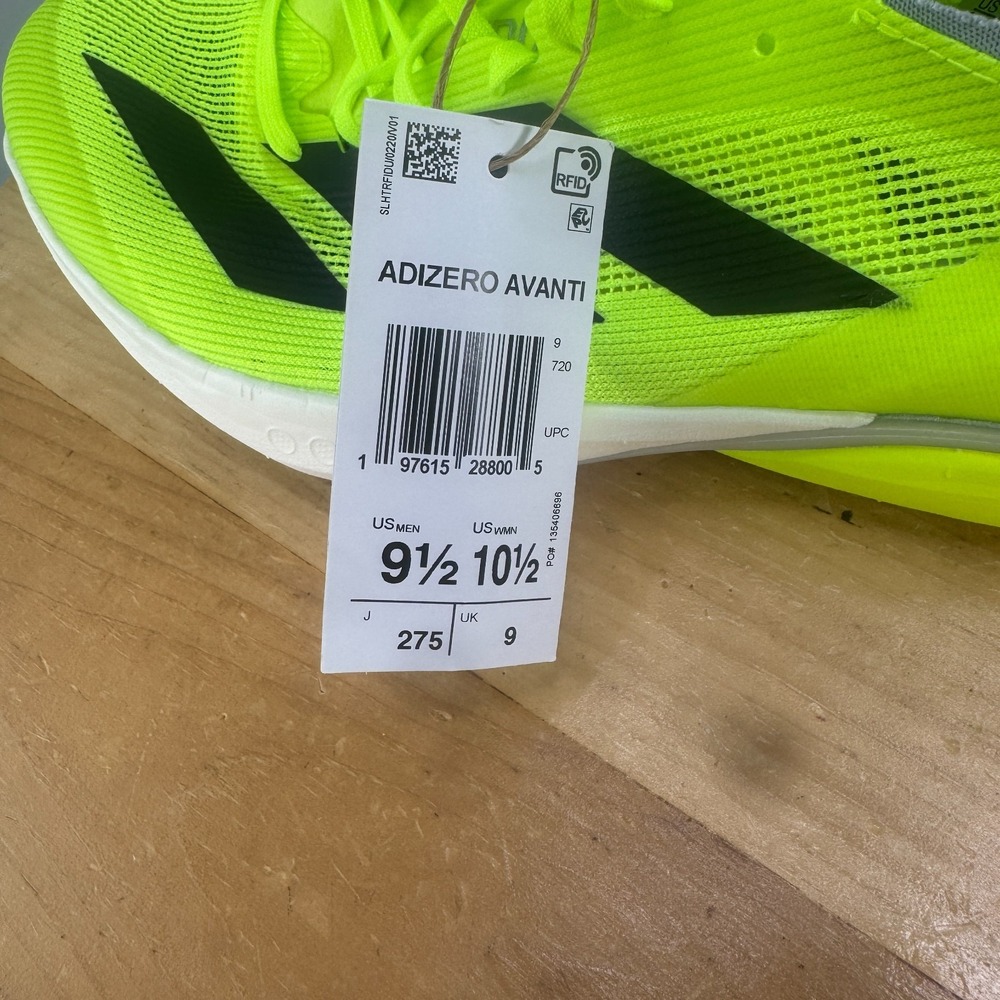 adidas Adizero Avanti Mens Size 9.5 Spikes Lucid Lemon Track & Field Running NEW - Picture 8 of 9